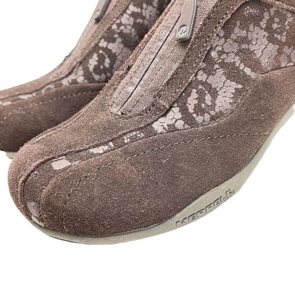 MERRELL AIR CUSHION Espresso Genuine Leather Loafers Casual Sneakers sz 7.5 - Picture 9 of 16